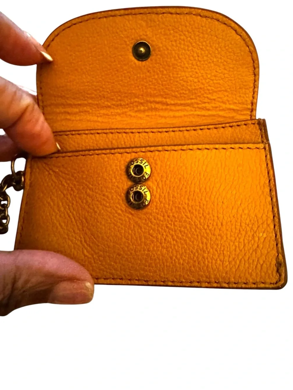 Fossil  Adelyn Leather Card Case with Keychain